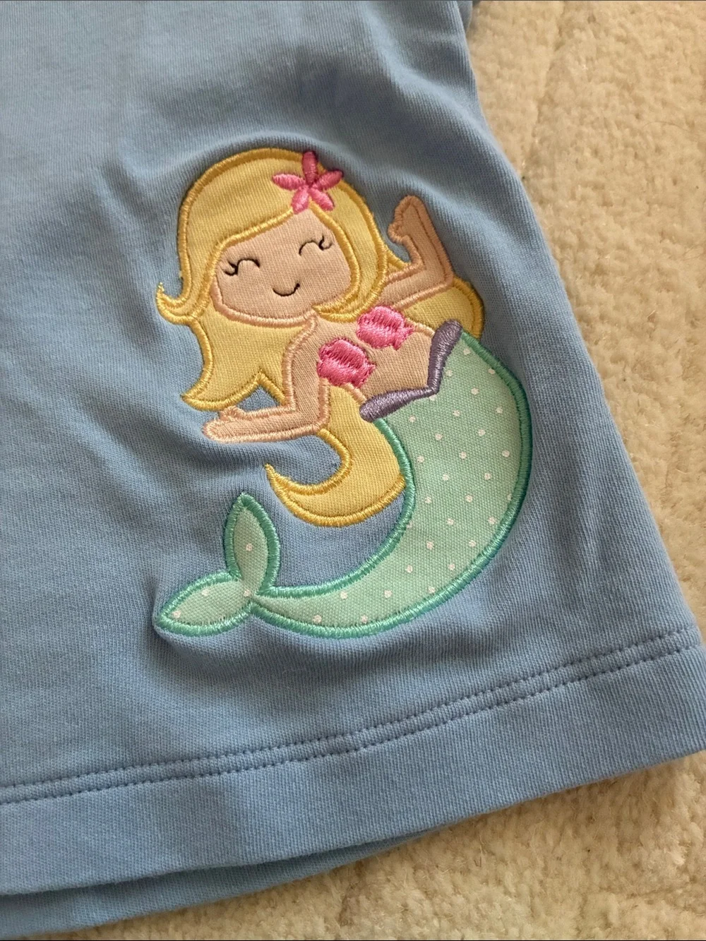 Luigi Kids Mermaid Top & Mint Green Ruffle Shorts Set
